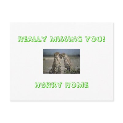 Really Missing You!Hurry Home Postcard by soccerisalive