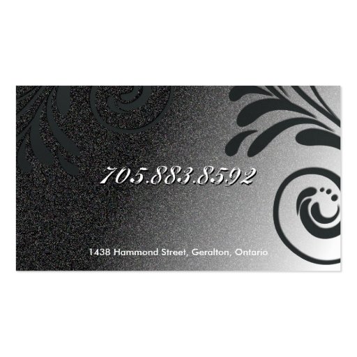 Realtor Business Card - White & Black Sparkle (back side)