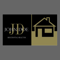 Realtor Gold House/Paper Black business cards