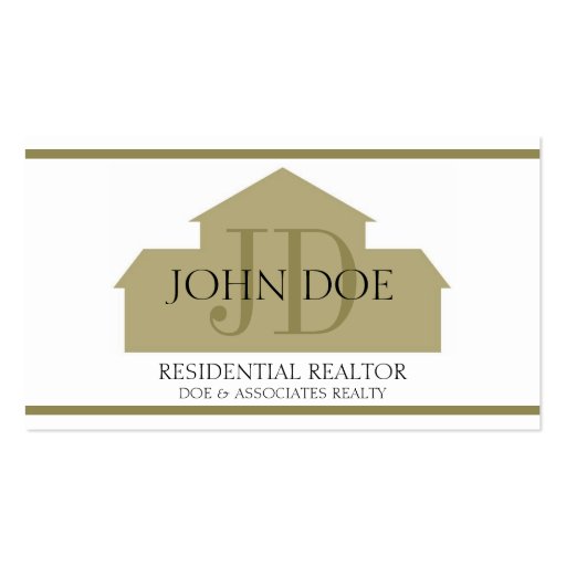 Realtor Gold House W/W Business Card