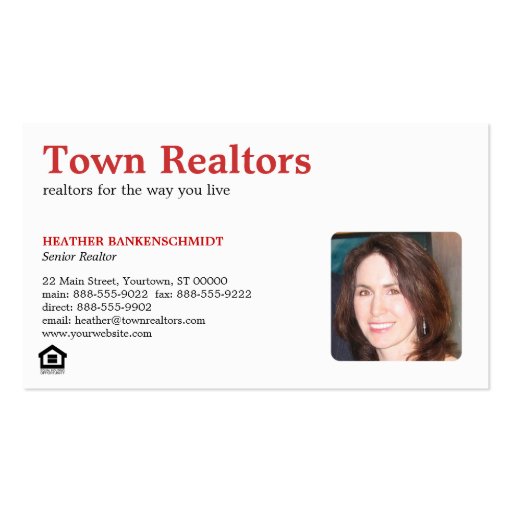 Realtor Photo Business Card (front side)