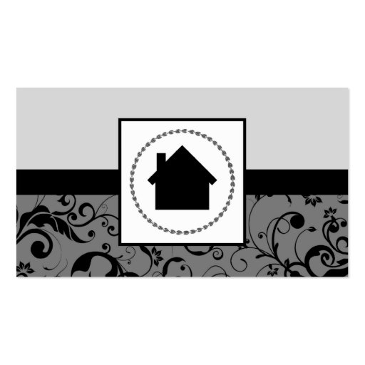 realtor professional damask home business card (front side)