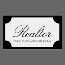 Realtor Script Black/White Plaque business cards