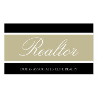 Realtor Script Tan Banner Business Card Templates
