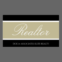 Realtor Script Tan Banner business cards