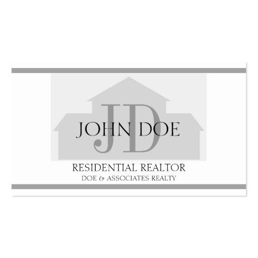 Realtor Silver House W/W Business Cards