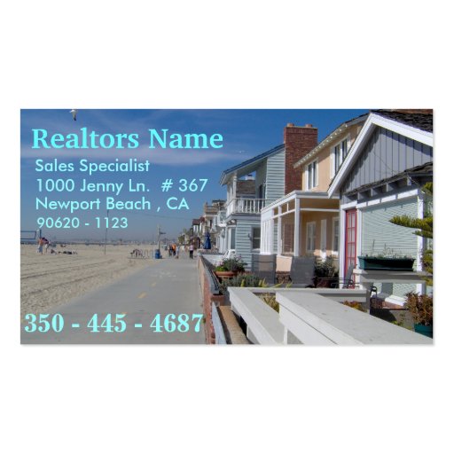Realtors , Sales Specialist Business Cards (front side)