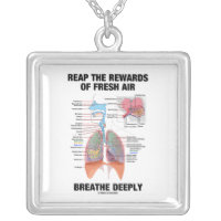 Reap The Rewards Of Fresh Air Breathe Deeply Square Pendant Necklace