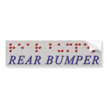 Rear Bumper Braille Bumper Sticker