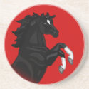 Rearing Black Horse Coaster