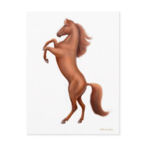 Rearing Chestnut Horse Postcard by twopurringcats Rearing Chestnut Horse Postcard