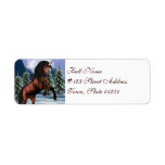 Rearing Chestnut Unicorn Mailing Labels