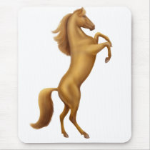 Rearing Golden Horse Mousepad by twopurringcats Rearing Golden Horse Mousepad