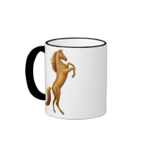 Rearing Golden Horse Ringer Mug