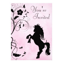 Rearing Horse Birthday Invitation