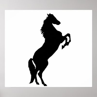 rearing horse silhouette. Rearing horse print by