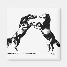 Rearing Horses Fridge Magnet