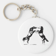 Rearing Horses Key Chain