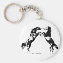 Rearing Horses Keychains