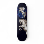 Rearing White Horse Oval Skateboard
