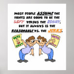 Reasonable vs. the Jerks (1) posters