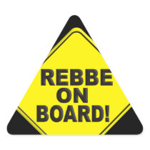 Rebbe on Board Triangle Stickers