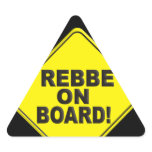 Rebbe on Board Triangle Stickers