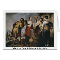 Rebecca And Eliezer By Bartolome Esteban Murillo Card