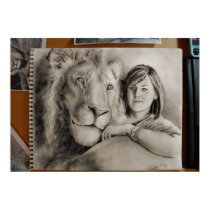 Rebecca's lion on table = customizable posters