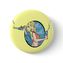Rebel Blonde Lady Button