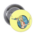 Rebel Blonde Lady Button