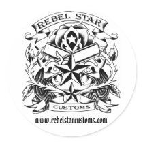 Rebel Star Customs Tattoo Logo stickers
