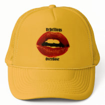 Rebellious Overdose Lip hat Yellow by rebelliousoverdose Rebellious Overdose Lip hat Yellow