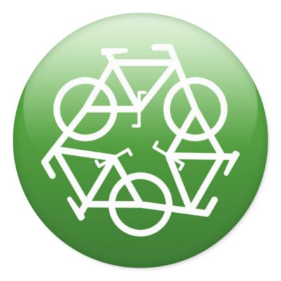 ReBicycle Green Round Stickers by ColorMeHappy