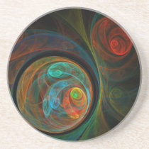 abstract, art, fine art, modern, artistic, cool, pattern, sandstone, Coaster with custom graphic design
