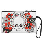 “Rebirth” Skull and Flowers Drawing Clutch Bag