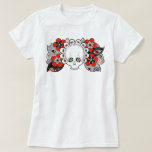 “Rebirth” Skull and Flowers Drawing Women's Shirt