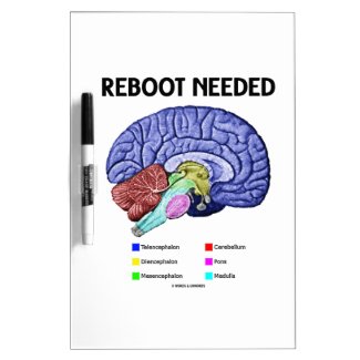 Reboot Needed (Anatomical Brain Humor) Dry Erase Boards