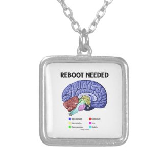 Reboot Needed (Anatomical Brain Humor) Personalized Necklace