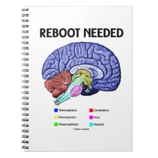 Reboot Needed (Anatomical Brain Humor) Spiral Note Books