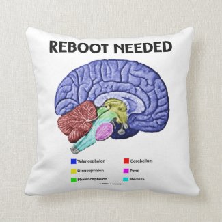 Reboot Needed (Anatomical Brain Humor) Pillow