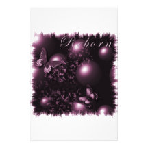 Reborn Butterflies Christian Art Pink Stationery