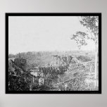 Rebuilding Railroad Bridge Over Cedar Run, VA 1863 posters