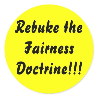 Rebuke the Fairness Doctrine!!! Sticker by jenniekurono