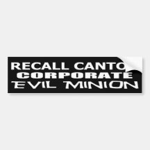 Recall Eric Cantor Koch Oil's Lap Dog Bumper Stickers