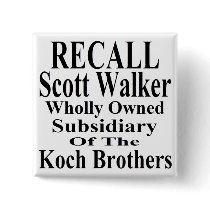 Recall Governor Scott Walker Corporate Minion Pin