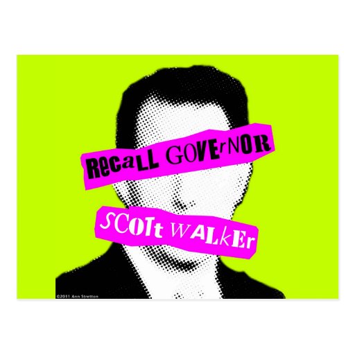 Recall Governor Scott Walker Post Cards