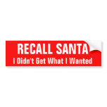 Recall Santa Bumper Sticker
