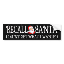 RECALL SANTA Bumper Sticker