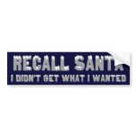 RECALL SANTA Bumper Sticker
